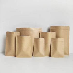 Self-sealing kraft paper aluminum foil bag